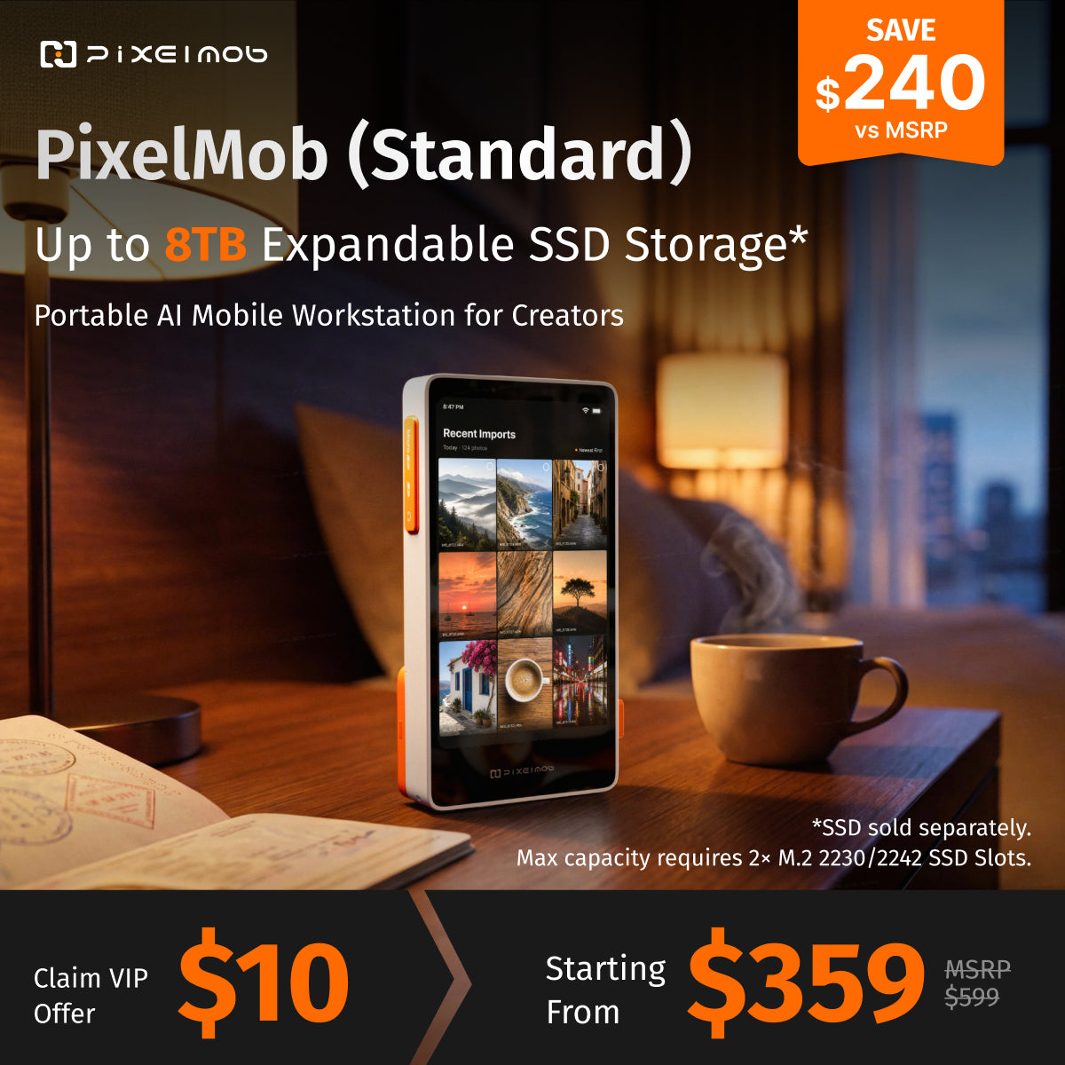 $10 PixelMob  Portable AI Mobile Workstation Deposit Reservation