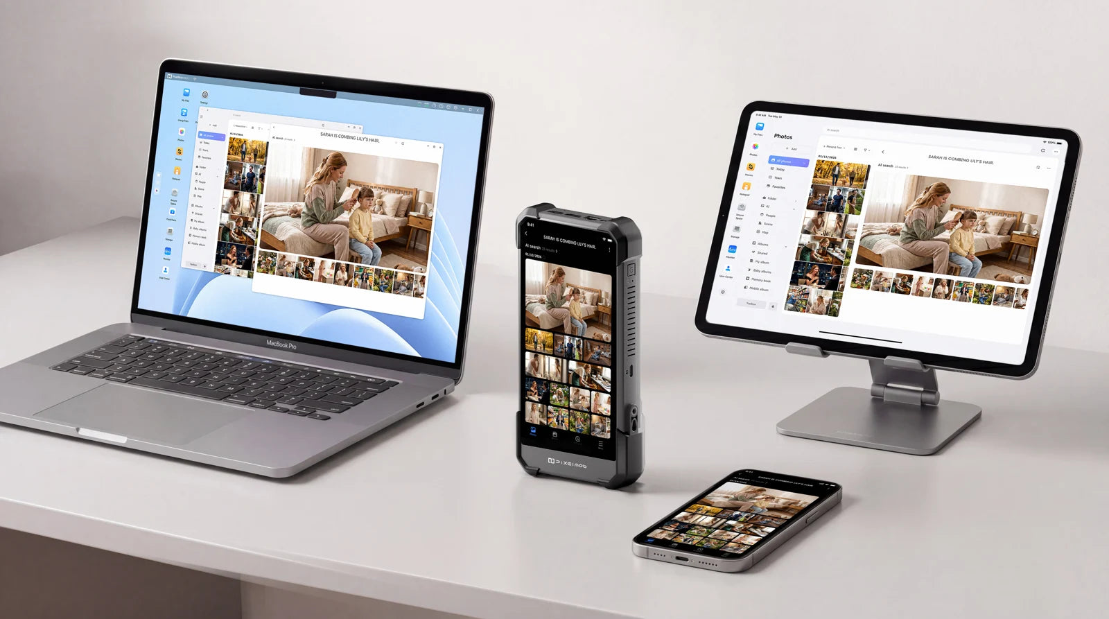 Accessing media across a computer, tablet and phone
